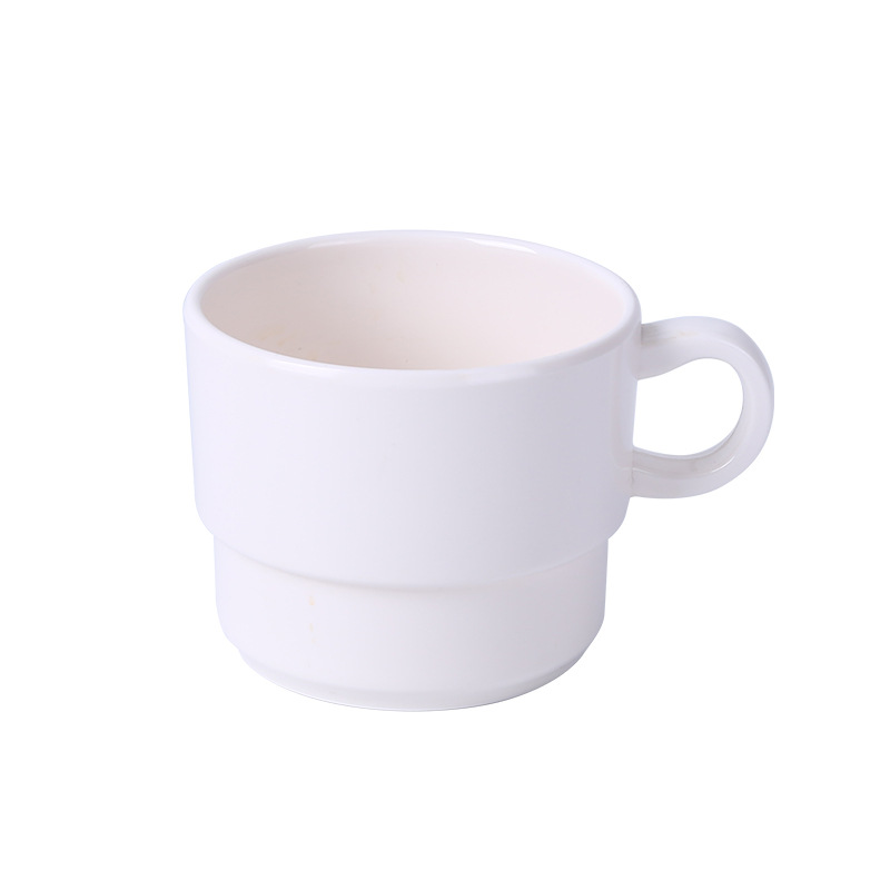 우허 멜라민 커피잔 301-400ml 유럽풍 카푸치노 라떼컵 컵받침 옵션