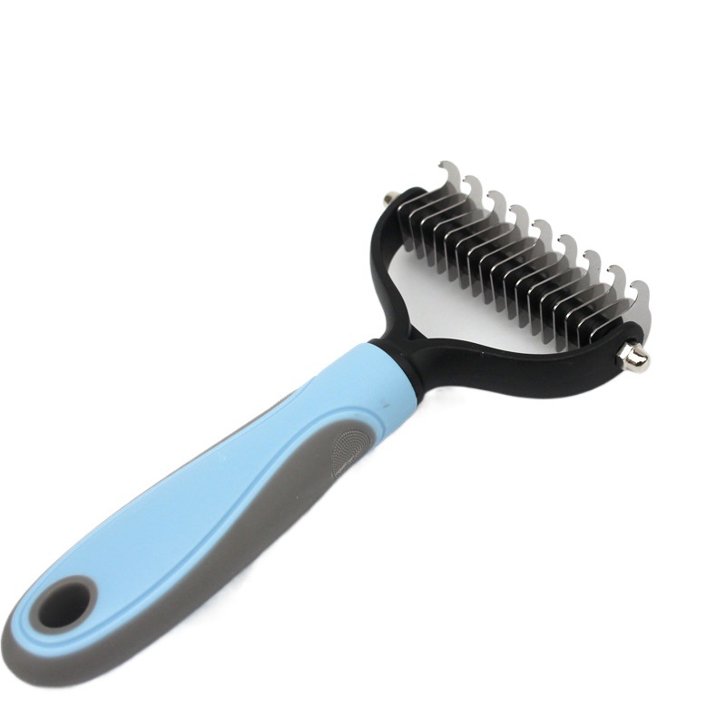 Pet peine perro de doble cara nudo peine flotante decoloración peine gato Golden Retriever Teddy belleza peine mascota