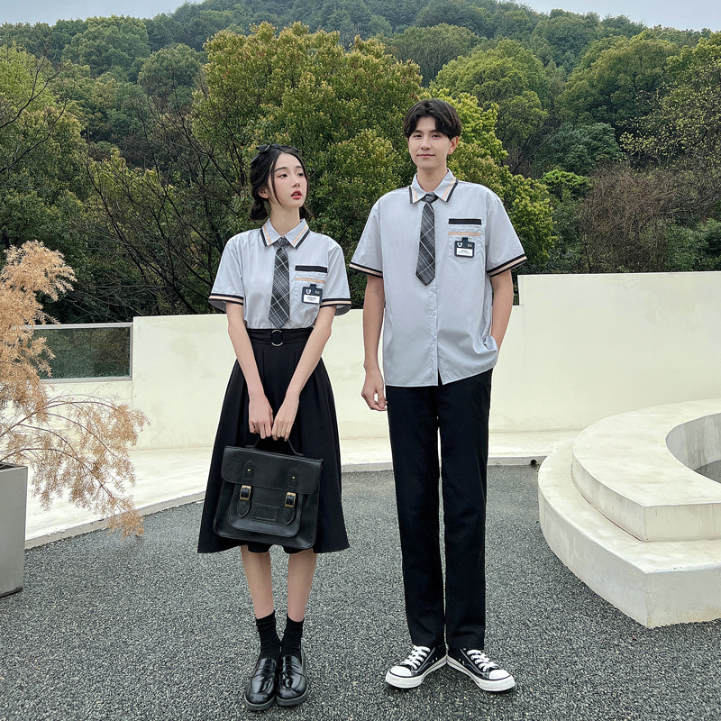 Schoolgirl style couple outfits, summer junior and senior high school graduation season formal wear, trendy class uniforms, JK uniform sets