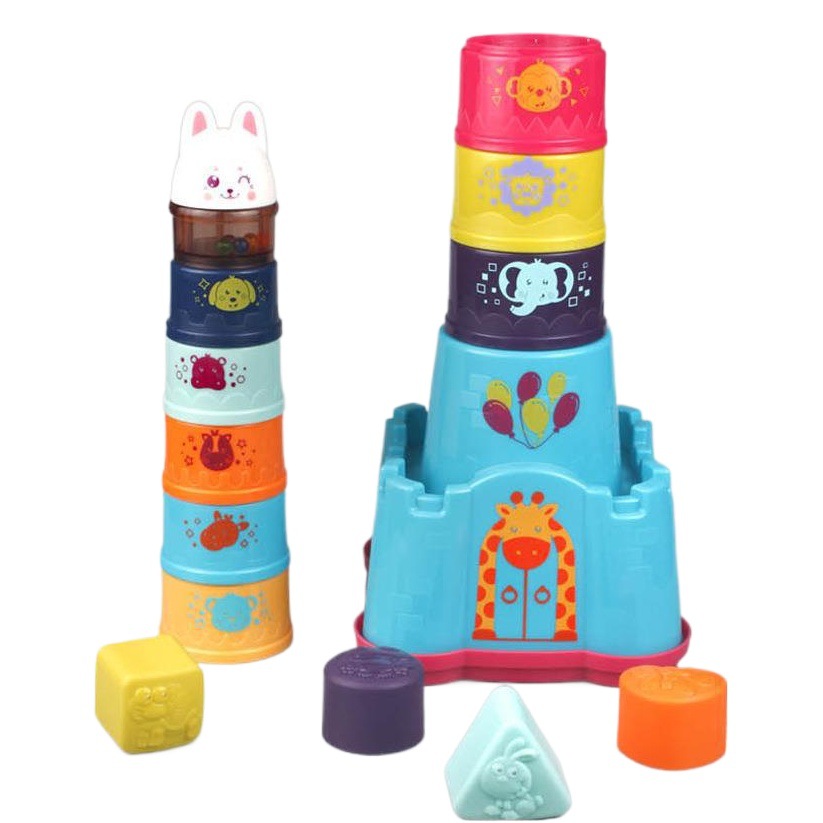 Copa Laminación Rainbow Tower Baby Puzzle Educación temprana para niños Laminación Castillo Laminación Juego de Copa Juguetes apilados