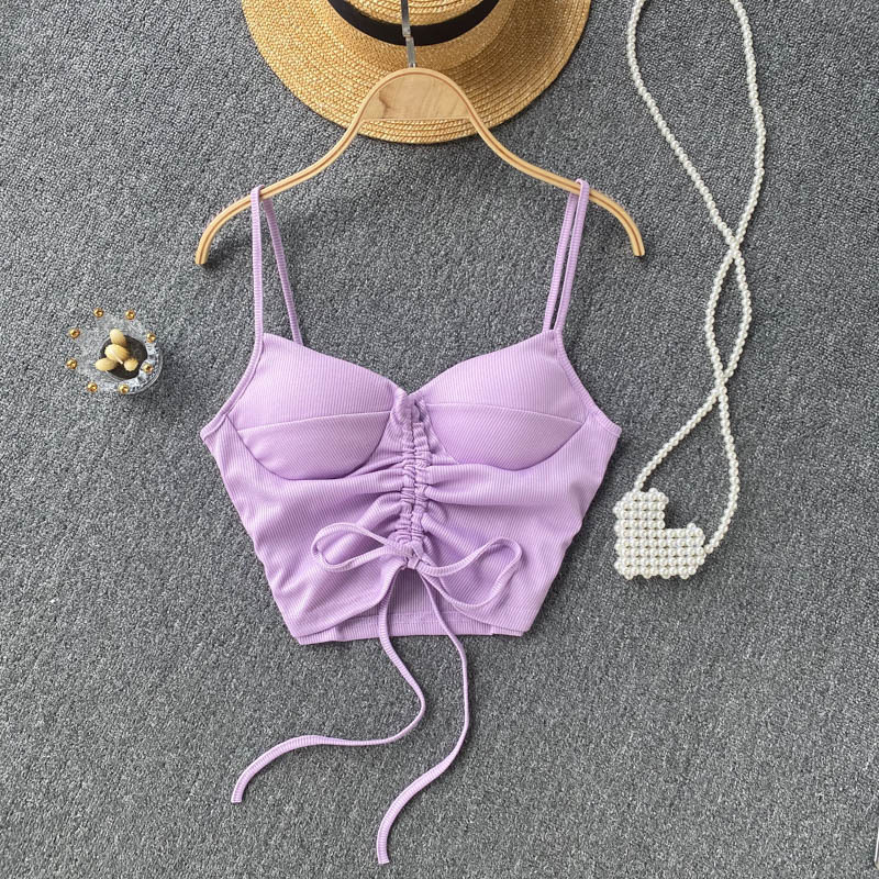 77g Weight Cotton, Rib Fabrics Fabric Type Short Top Length Vest Tops Type Holiday, Daily, Selfie Occasion Strap Neckline Slim Fit Type Solid Color Pattern Summer Season Women's Gender Casual, Elegant, Streetwear Style Wholesale Women's Casual Elegant Streetwear Solid Color Tank Tops 36