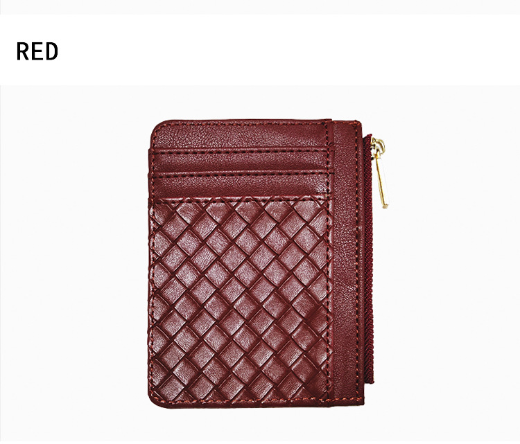45g Weight Pu Leather Material Solid Color Pattern Unisex Gender Light Grey, Red, Blue, Black Color Korean New Simple Multi-card Position Ultra-thin Purse 24