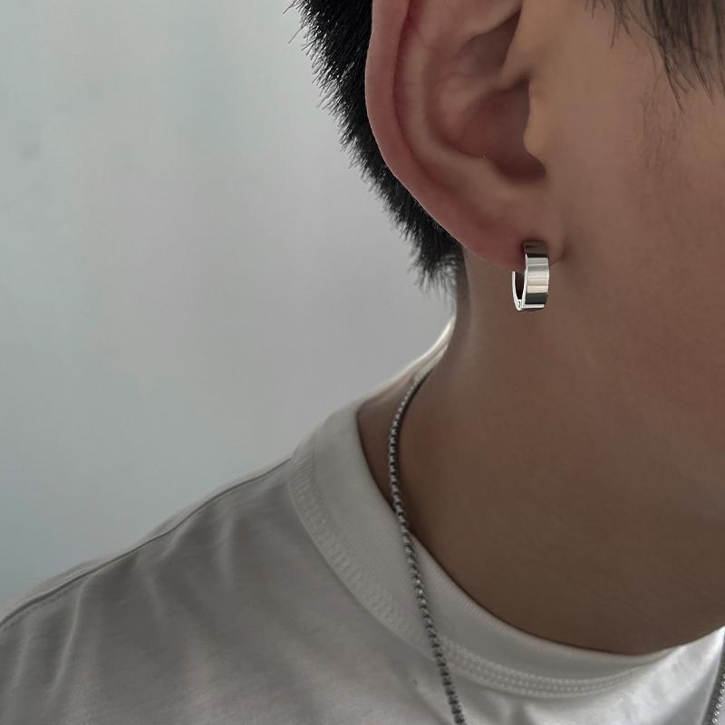 096 no ear hole ear clip simple personality black earrings high-end trend high-end fashion earrings