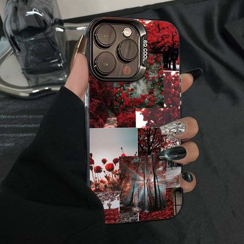 Nueva costura rosa para iPhone 16 funda para teléfono móvil Apple 15promax/14 anti-caída 13pro12 Europa y América