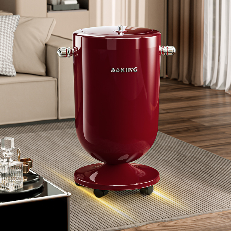 Source Manufacturer Double Barrel Trash Can with Lid, Wheels, Removable Cleaning Bucket, Silent Slow-Down Sanitary Bucket, Paper Basket