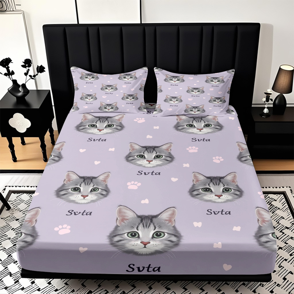 Transfronterizo dibujo de fabricación de lana 3D impresión digital cama cama capas de almohada fuente fabricante puede conectarse a TEMU / JIT