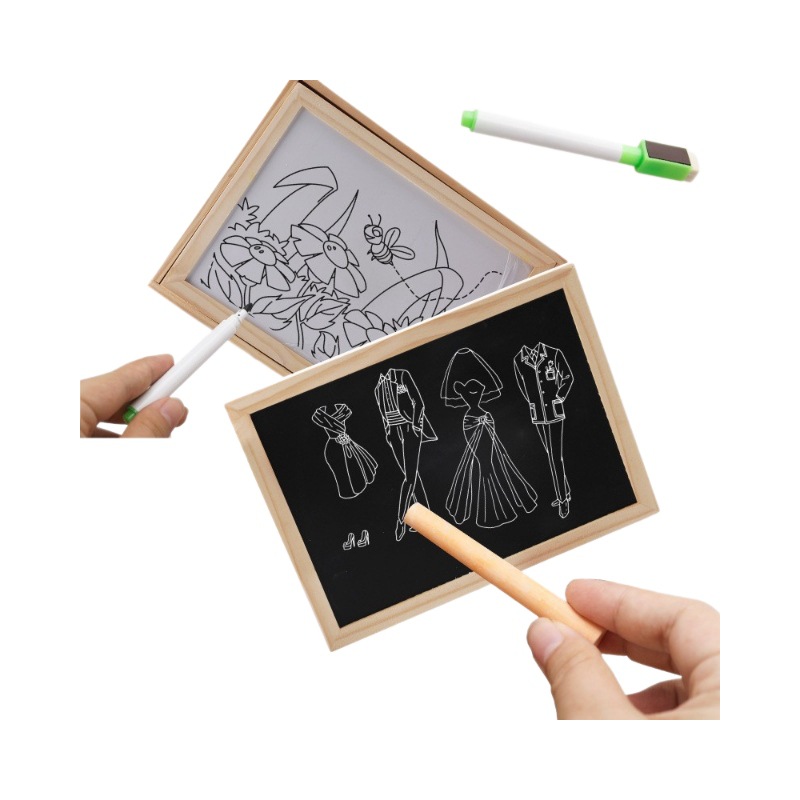 Rompecabezas infantil transfronterizo multi-funcional rompecabezas magnético de doble cara tablero de dibujo escena animal de madera rompecabezas juguete al por mayor