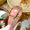 Fashionable trend square swiss watch, small universal belt, waterproof quartz watches, simple and elegant design