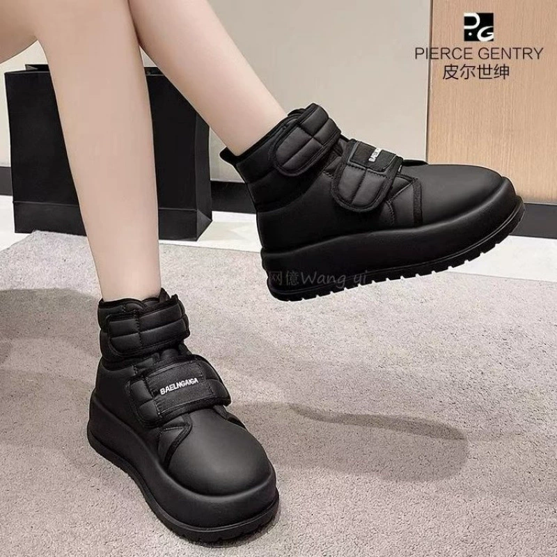 Короткие сапоги утолщенные хлопковые липучки женские сапоги должны быть теплыми зимой