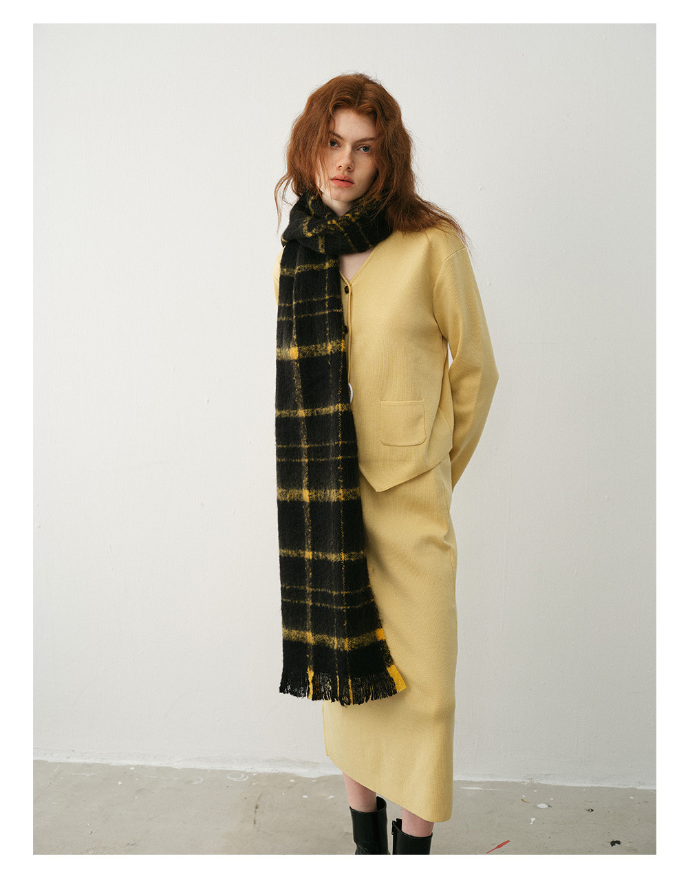 Bufanda de cuadros otoño invierno mujer de lana suave y capa_voghion.com