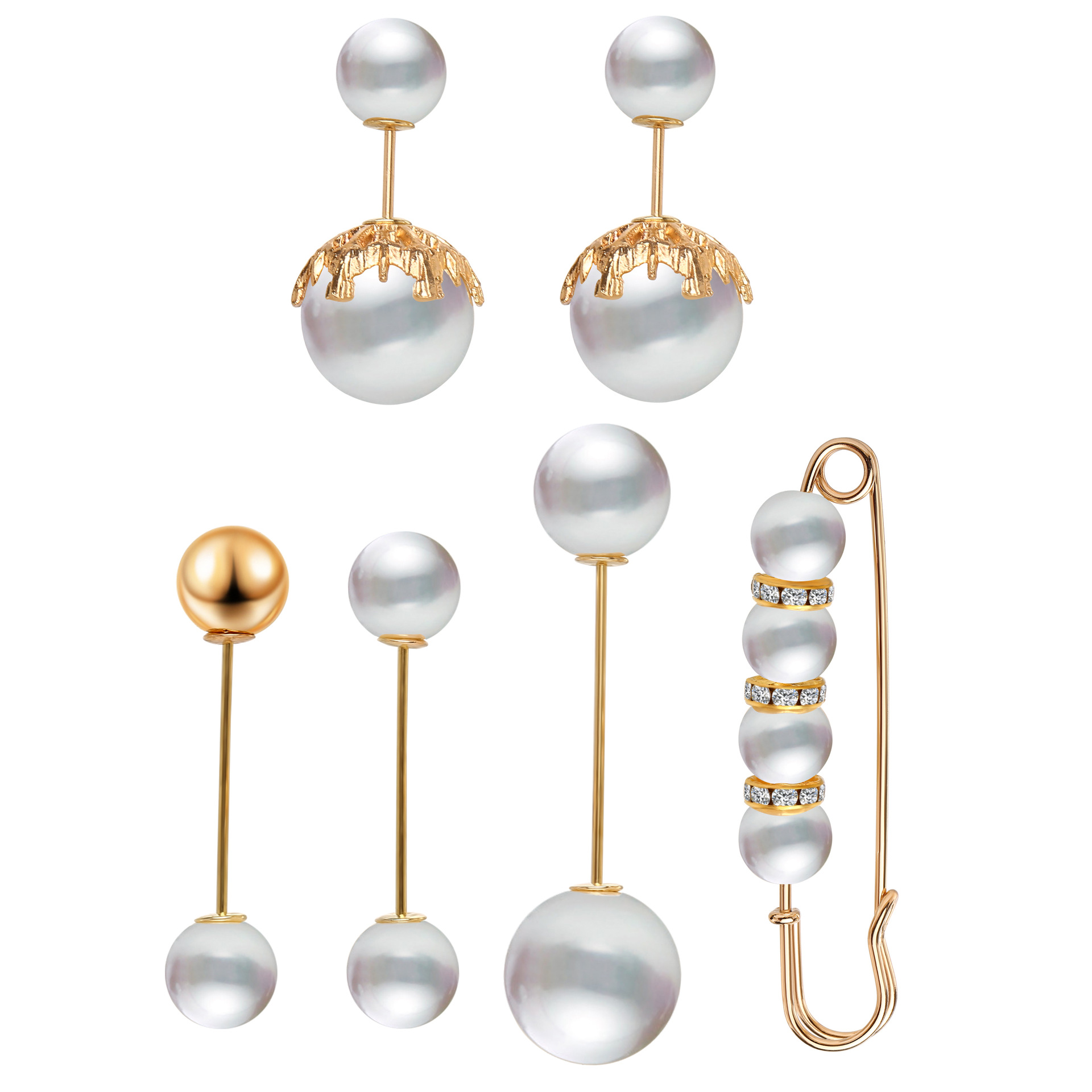 New Fashion Style Retro Creative Simple Pearl Brooch Set display picture 8