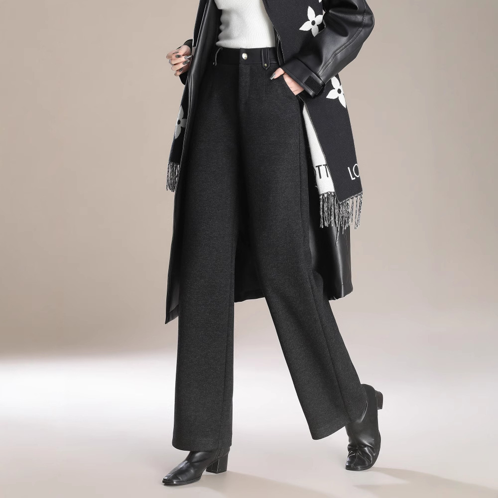 高级感专柜品牌阔腿裤女秋冬新款高端显瘦时髦天丝羊毛百搭直筒裤
