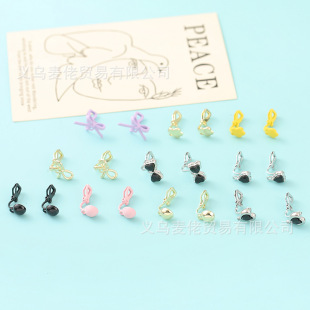 Simple Joker Universal Bow Half Round Bead Flower Love Ear Clip Zinc Alloy Earrings Jewelry Accessories Wholesale