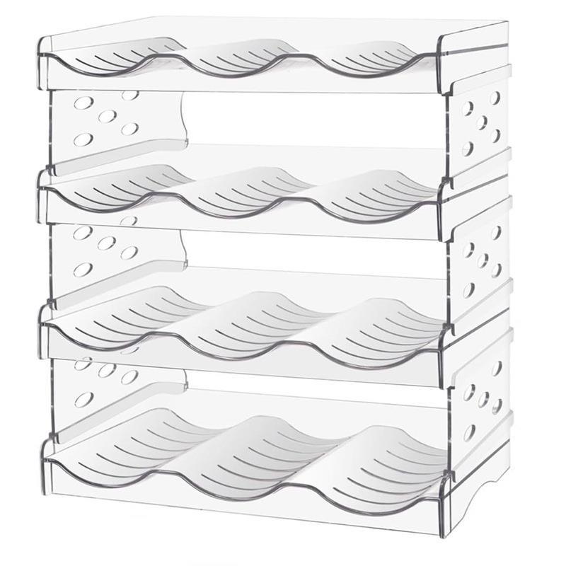 Water Bottle Storage Rack Countertop Stackable Transparent Wine Display Rack Refrigerator Wine Rack Home Storage Rack