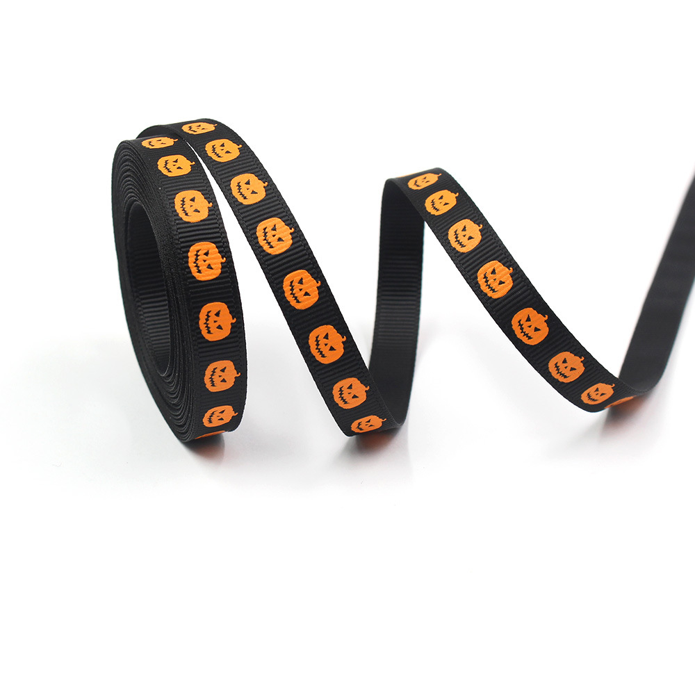 10mm cinta Halloween FIESTA DE Halloween escena decoración arco tocado material letras inglesas cinta de color sólido
