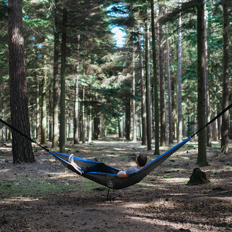 Grassman亞馬遜便攜式單雙人吊床 戶外野營吊床 降落傘布尼龍吊床