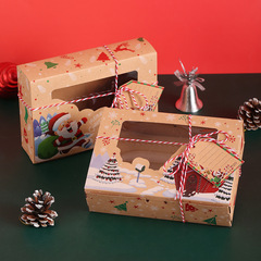 国境を越えたヨーロッパの新しいクリスマスケーキパンキャンディ包装クッキーボックスクラフト紙pvcキャンディボックスギフトボックス