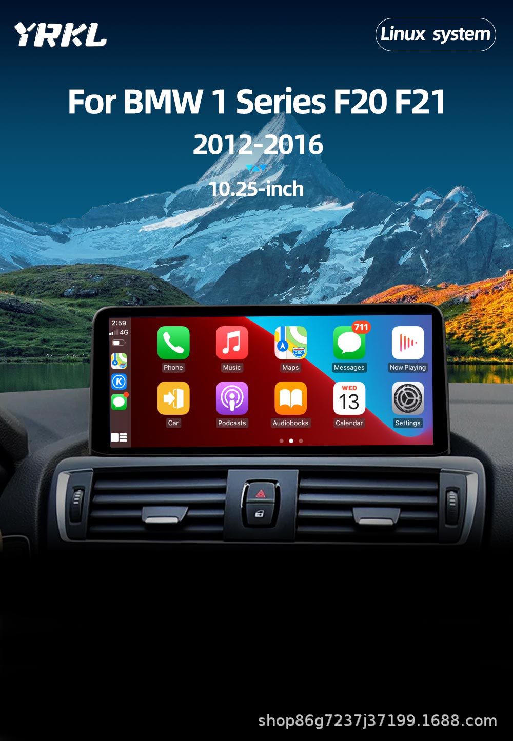 10.25inch Suitable for Bmw F20 F21 Android Carplay Car Central Control Screen Gps Navigator Player One