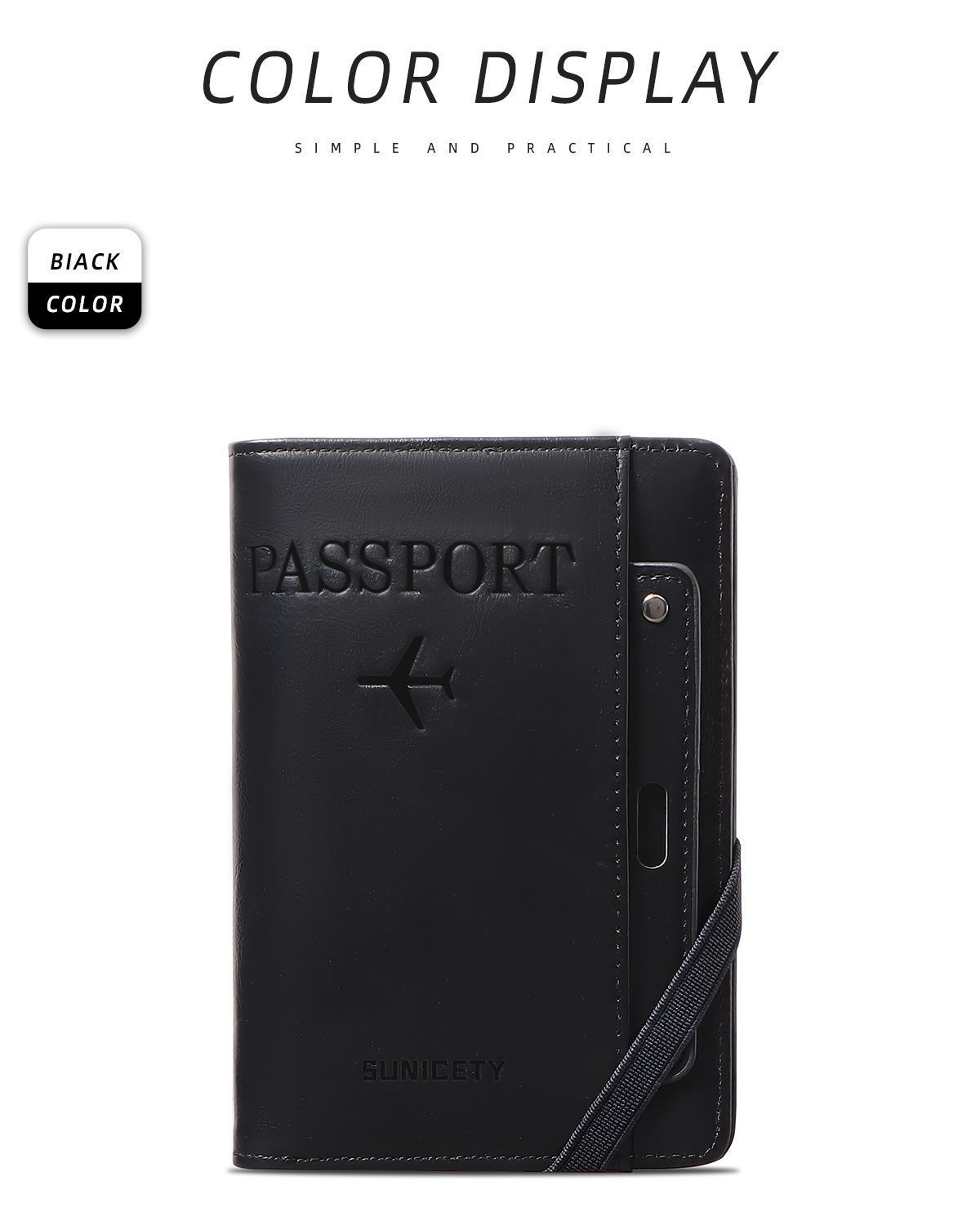 Passport Wallet Combination Bifold Large Capacity Multi-Card Holder Ticket Passport Coin Card Storage Portable Travel