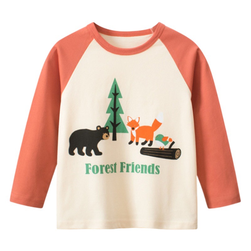 27 niños ropa de estilo coreano para niños primavera nuevo 2023 Camiseta de manga larga para niños ropa de bebé camisa de fondo entrega de una pieza