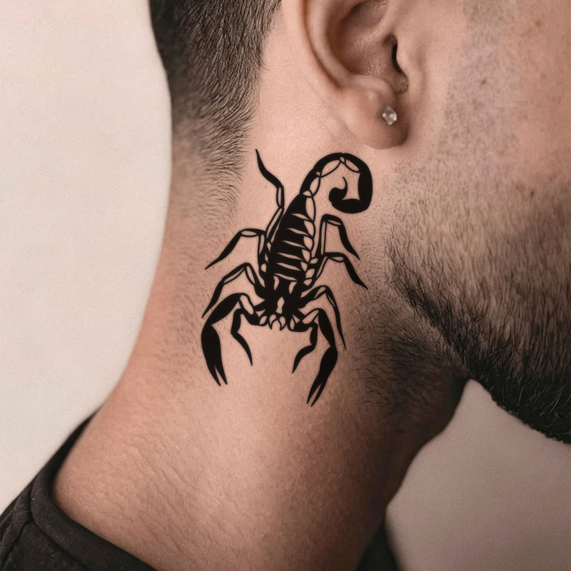 Vintage Scorpion Waterproof Tattoo Sticker American Traditional Scorpion Temporary Tattoo Sticker