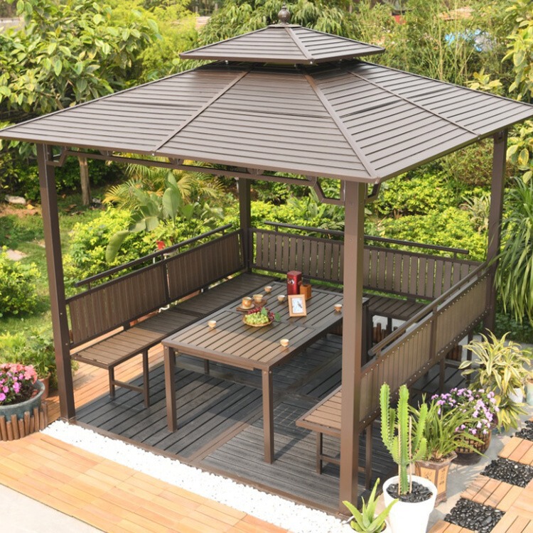 Outdoor Pavilion courtyard outdoor iron tent Villa leisure pavilion balcony aluminum awning rooftop garden canopy
