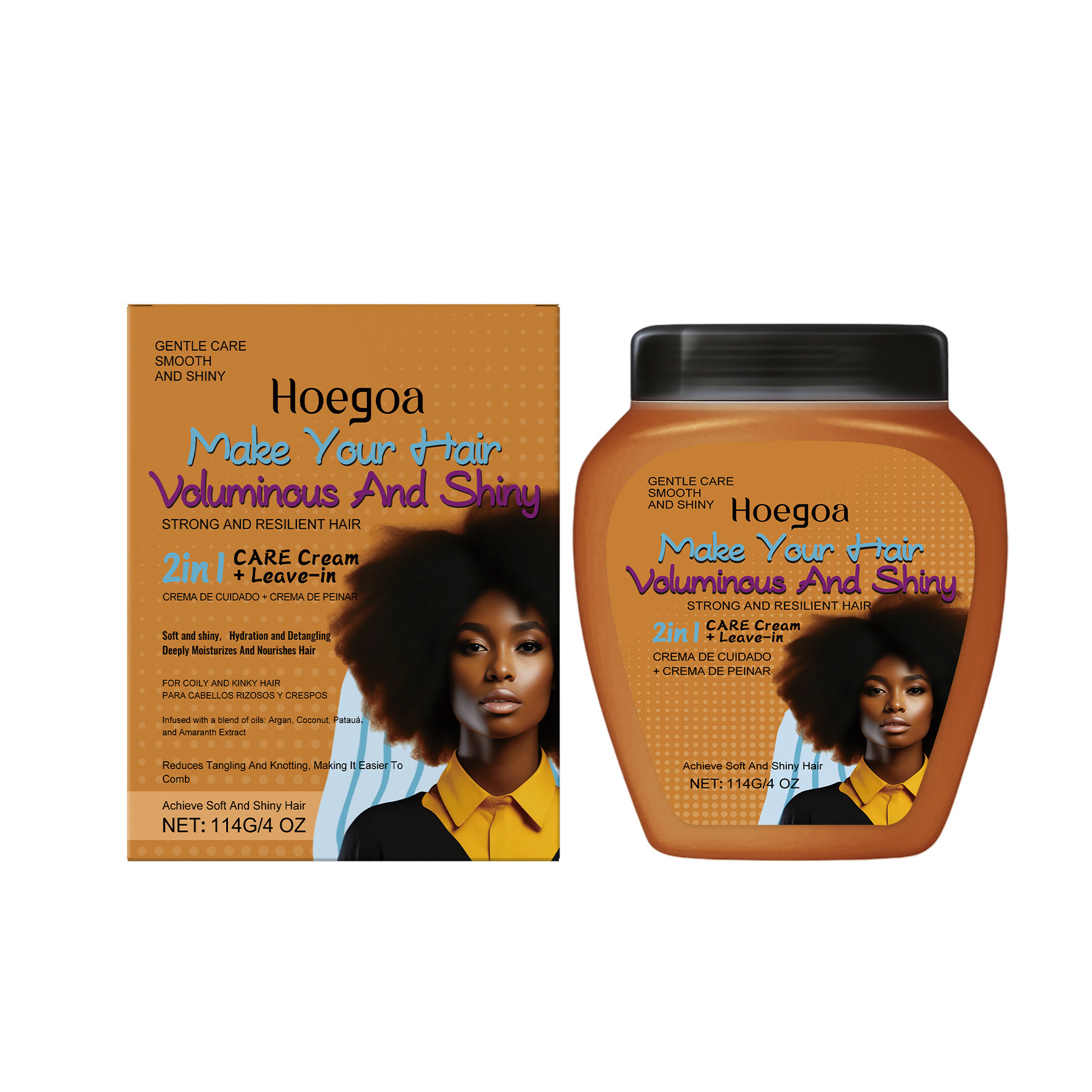 HOEGOA aceite de nuez de Marruecos crema para el cabello sin lavado para hidratar el cabello suave y brillante crema para el cabello diario image 7