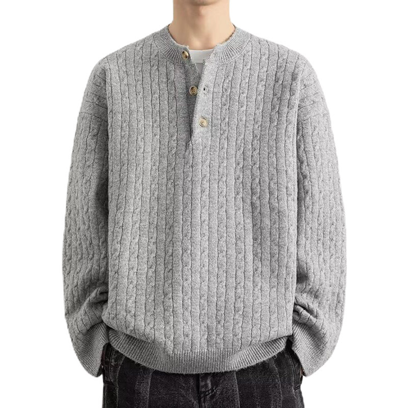 Explosiones transfronterizas de tamaño europeo de tamaño grande Henry cuello jersey jersey de torsión suéter hombre alto estilo de negocios otoño y invierno al por mayor