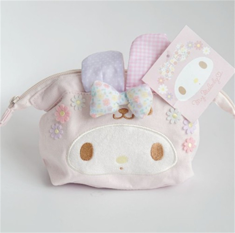 日系kitty猫玉桂狗兔耳化妆包学生卡通凯蒂猫洗漱整理收纳包帆布|undefined