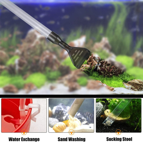 Aquarium fish tank manual water change sand washer siphon suction scraper algae removal moss sand washing cleaning set water pipe change