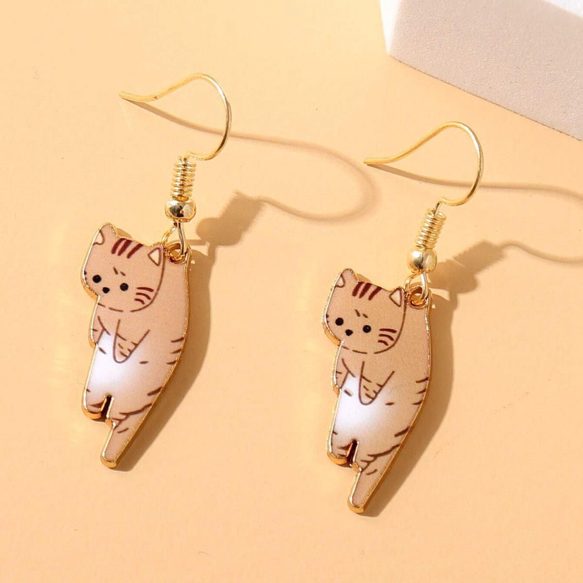 Cute Cat Alloy Women's Drop Earrings 1 Pair display picture 4