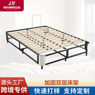 无床头钢木排骨架床加厚承重力强厂家直销防潮实木床双人钢架床架-阿里巴巴