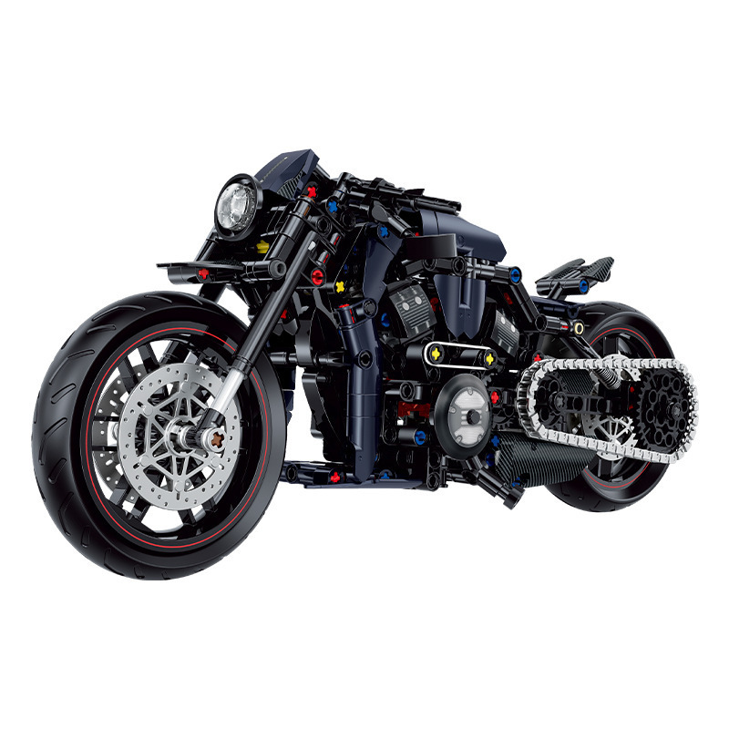 Doble alto retro Harley motocicleta ensamblaje juguetes pequeños bloques de partículas modelo de tecnología de moda para jugar regalos para niños image 6