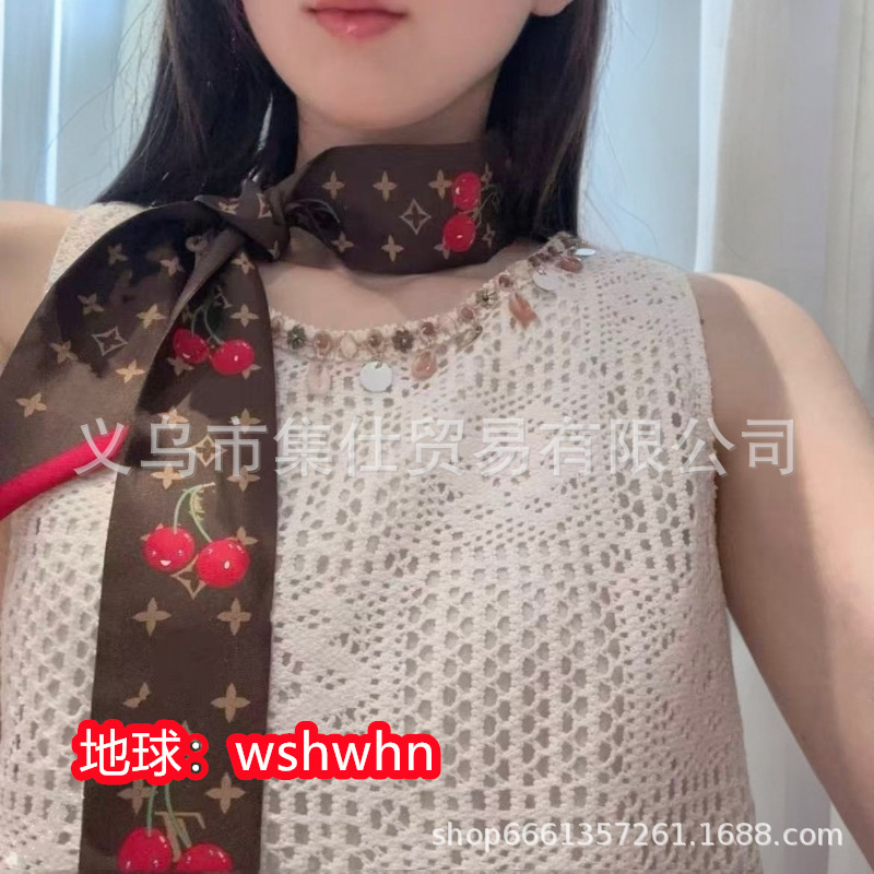 2025 新しいツイリーシルクスカーフ女性のヘアバンド動物ライオンリトルフレグランスタイバッグリボンストリーマーヘアバンド|undefined