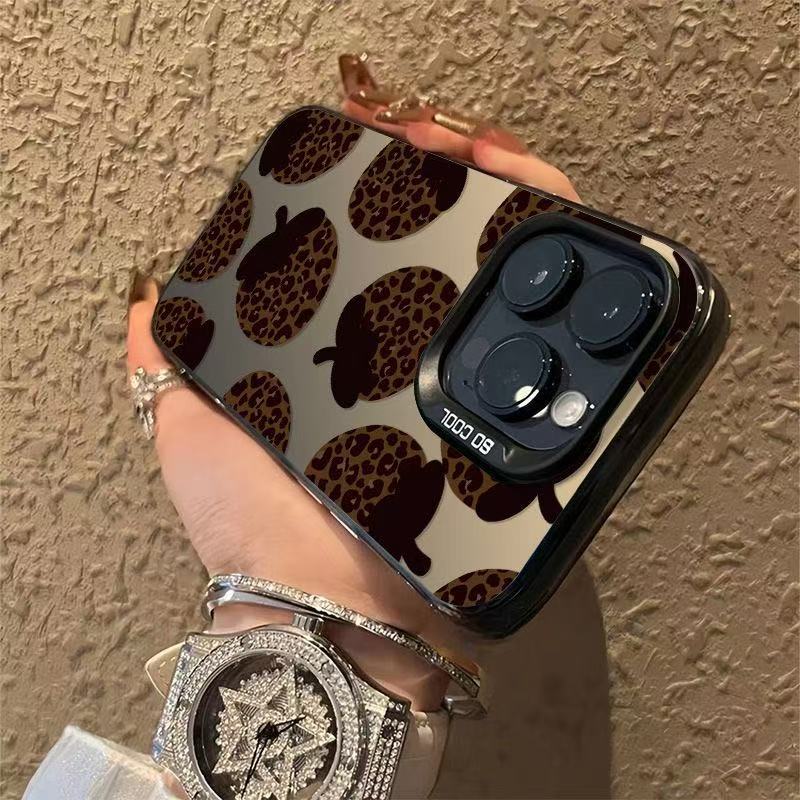 Pantalla completa con estampado de leopardo de fresa para iPhone 16 funda para teléfono móvil Apple 15promax/14 nuevo 13pro12 Europa y América