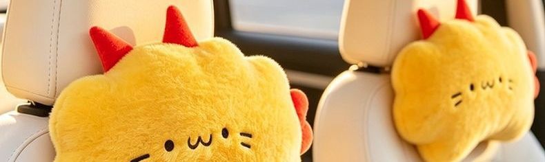 Headrest suitable for all seasons, same style lumbar support cushion, waist-protecting pillow, cartoon car seat cushion, cute car pillow
