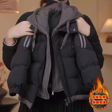 儿童安可拉红棉衣男童棉服2025新款加厚加绒男童冬季保暖棉袄外套