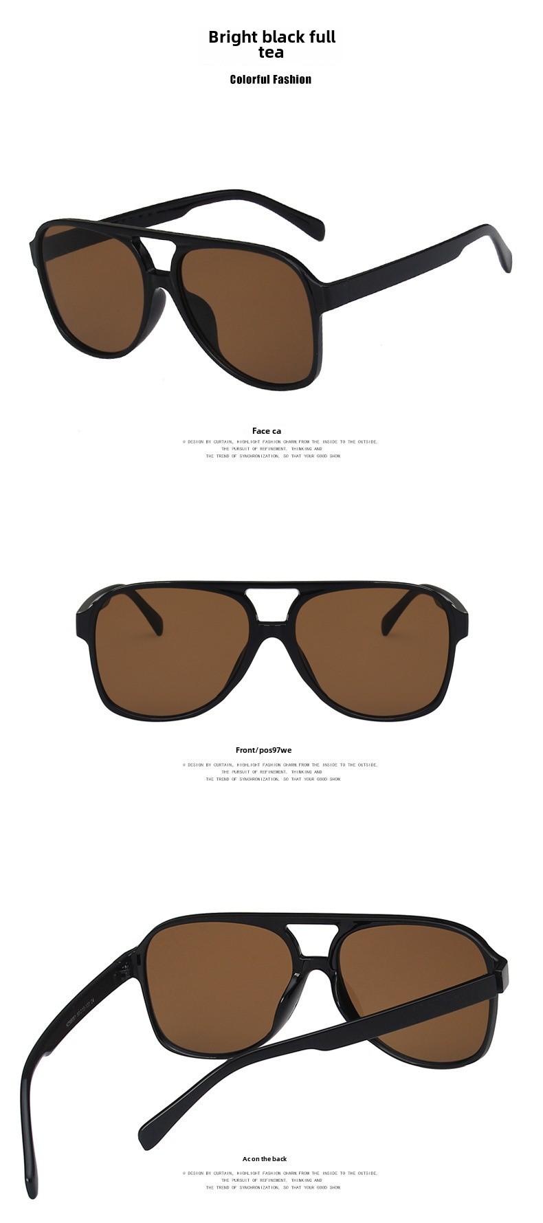 Retro Double Beam Sunglasses For Men Large Frame Trendy Design_voghion.com