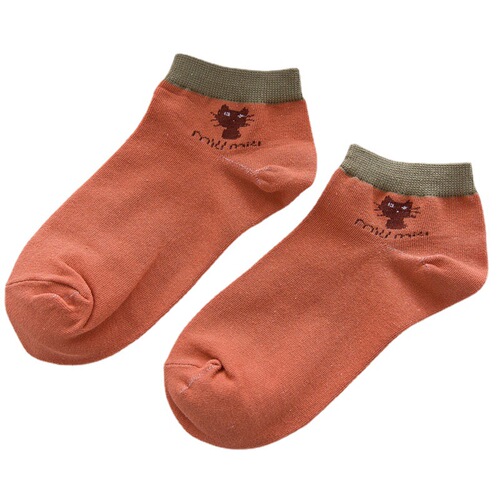 Women's Socks Cute Cartoon Kitten Boat Socks Spring and Autumn Cotton Women's Socks Soft and Comfortable Short Socks Small Fresh Invisible Socks