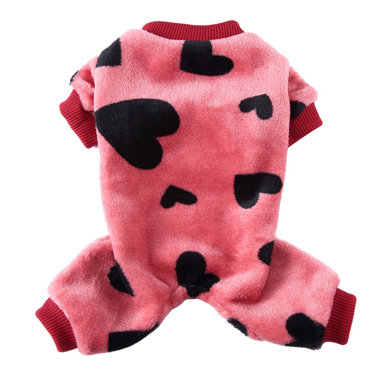 Suministros para mascotas transfronterizos ropa para mascotas leopardo estampado Polka Dot homewear para perros pequeños y medianos invierno felpa casual pijamas para perros