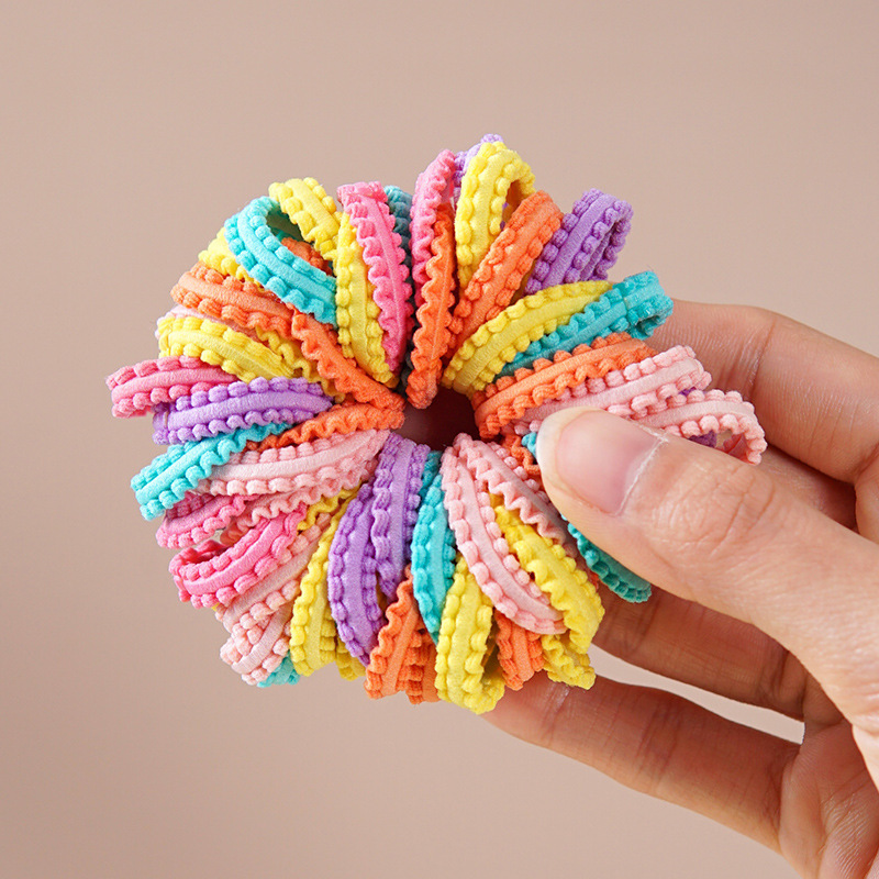 Cordón de cabello de encaje de color ensanchado para niños no lastimar cabello de cabello de niñas correa de cabello anillo de cabello para bebés joyas para el cabello