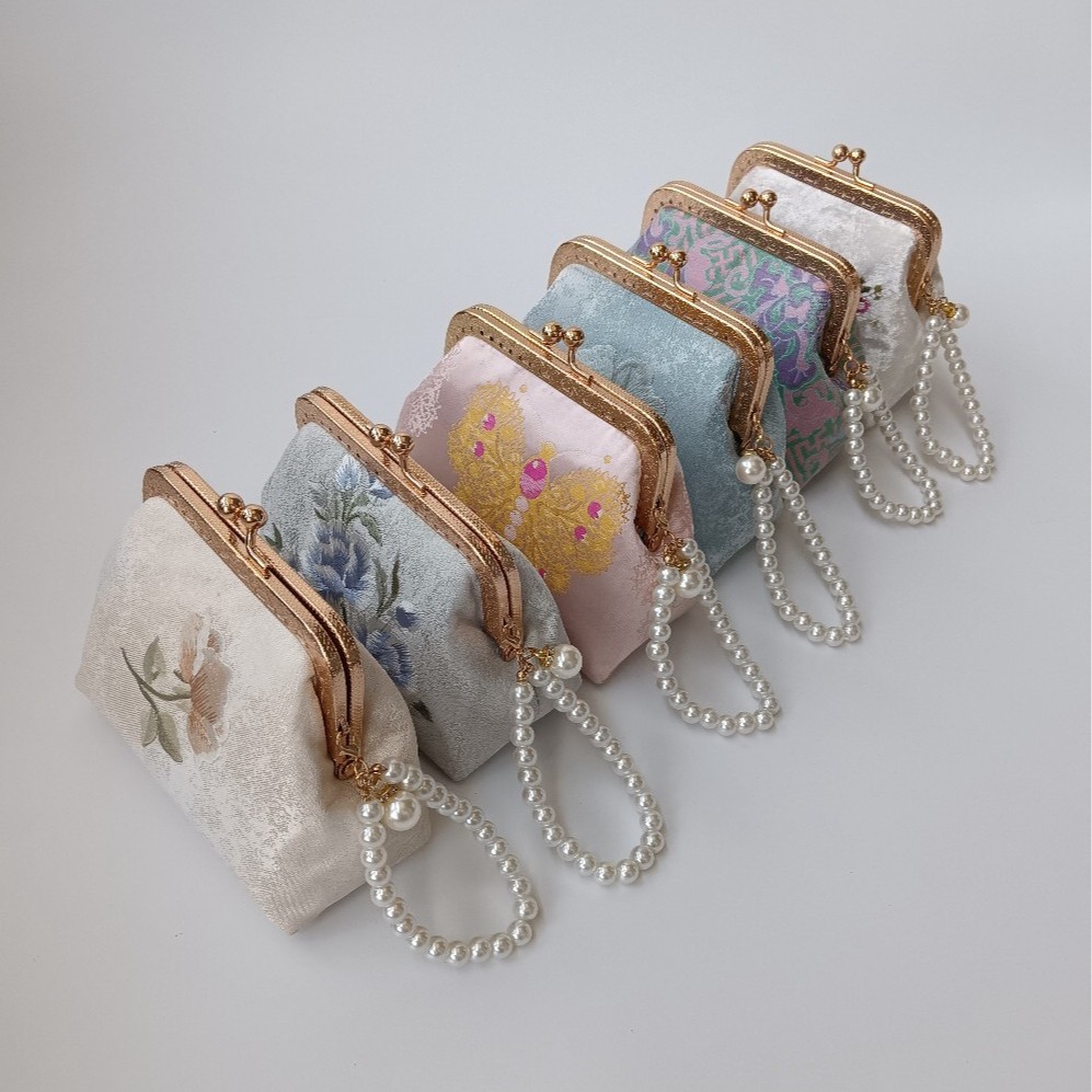 한푸 청삼 가방 한후 자수 가방 중국 스타일 골동품 동전 지갑