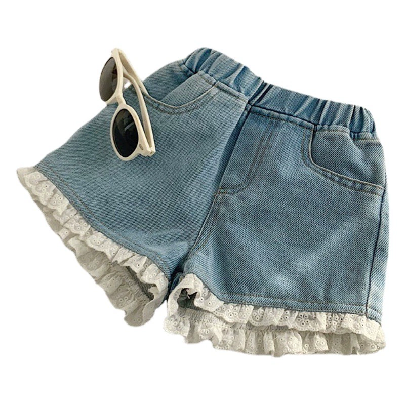 Джинсовые шорты для девочек, летние новые детские универсальные тонкие верхняя одежда в Корейском стиле, детские летние модные короткие брюки