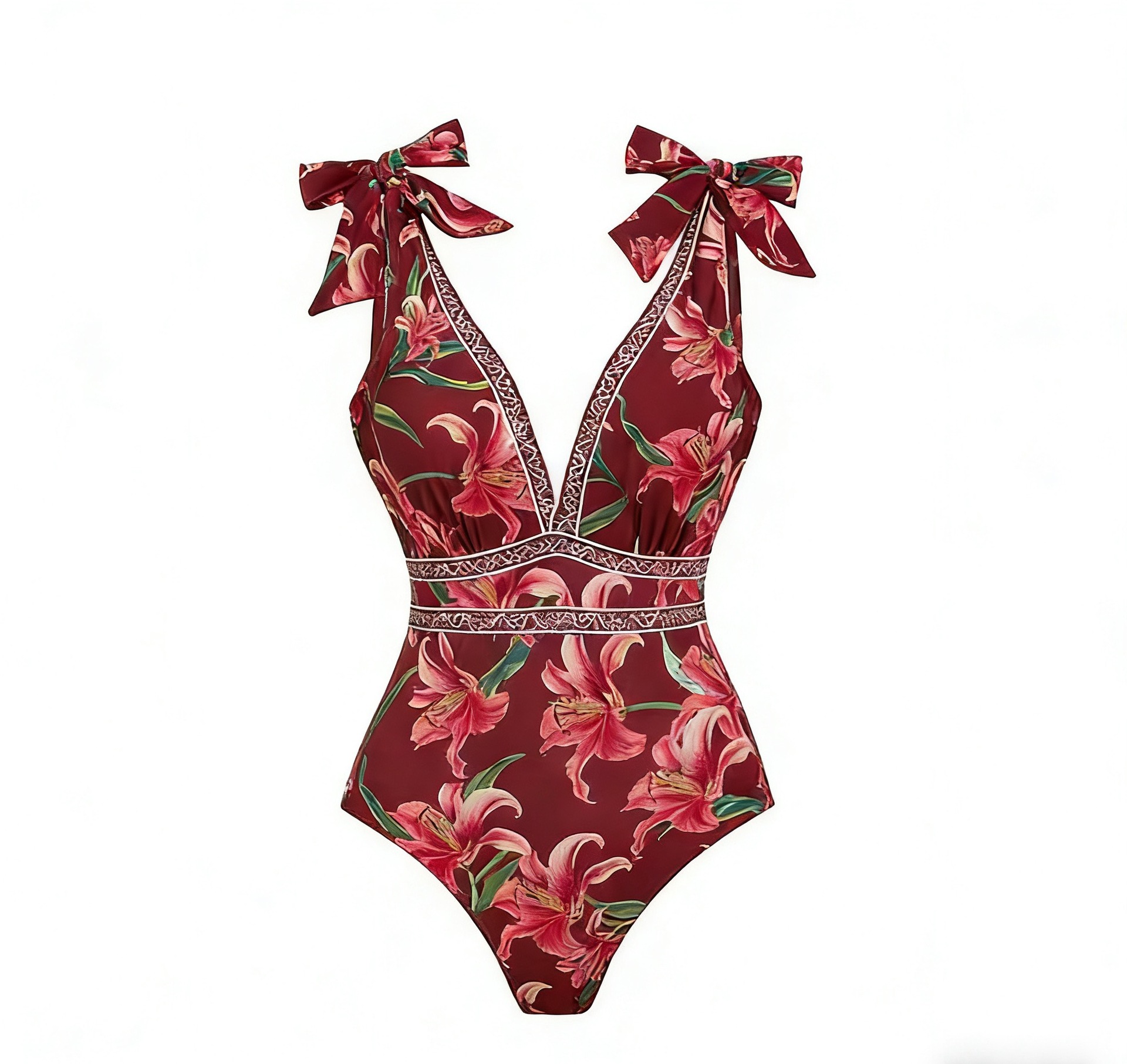 Fato de banho inteiro sexy para mulher com estampa mesh trendy_voghion.com