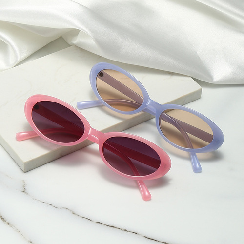 [Metal hinge] Small frame egg-shaped European and American sunglasses men's retro new cross-border glasses UV protection sun glasses 