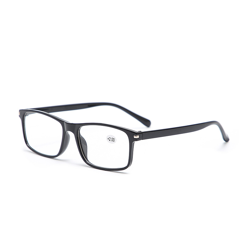 Middle-aged and elderly presbyopia glasses HD anti-fatigue square presbyopia glasses men and women fashion resin full frame elderly glasses