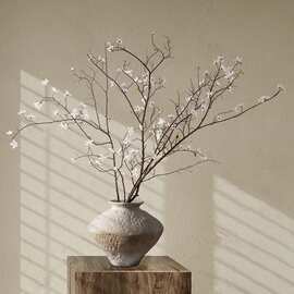 假花花摆设轻奢绿植室内桌面梨枝装饰件永生玉兰