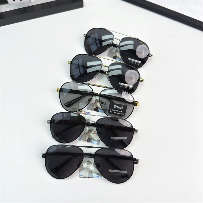 New men's stainless steel polarized sunglasses, men driving sunglasses, popular e-commerce color-changing polarized glasses