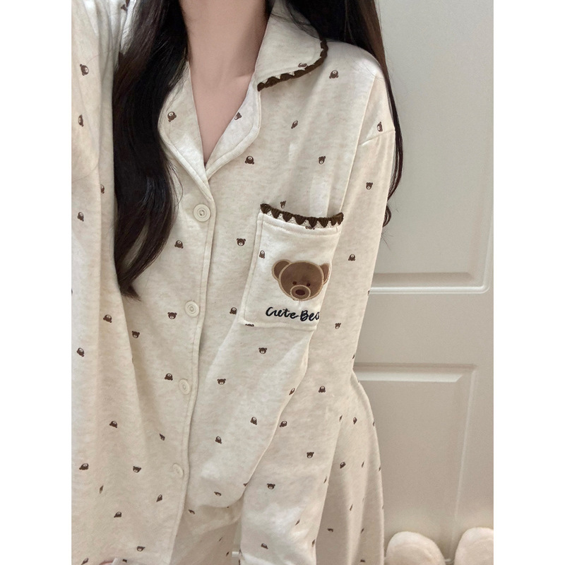 Women's Winter New Loose-Fitting Plus-Size Cartoon Pajama Set, Cardigan with Contrasting Colors, Suitable for Outerwear, German Velvet, Turn-Down Collar Women's Winter New Loose-Fitting Plus-Size Cartoon Pajama Set, Cardigan with Contrasting Colors, Suitable for Outerwear, German Velvet, Turn-Down Collar