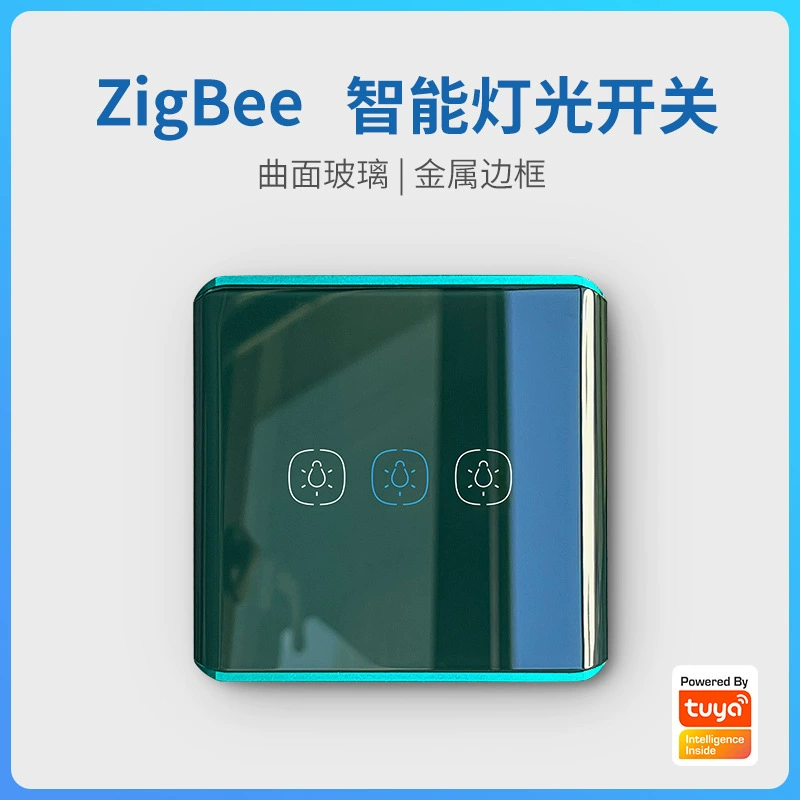 Tuya Smart ZigBee нулевой пожарный выключатель мобильное приложение управление голосовым управлением Беспроводной интеллектуальный переключатель зеленый